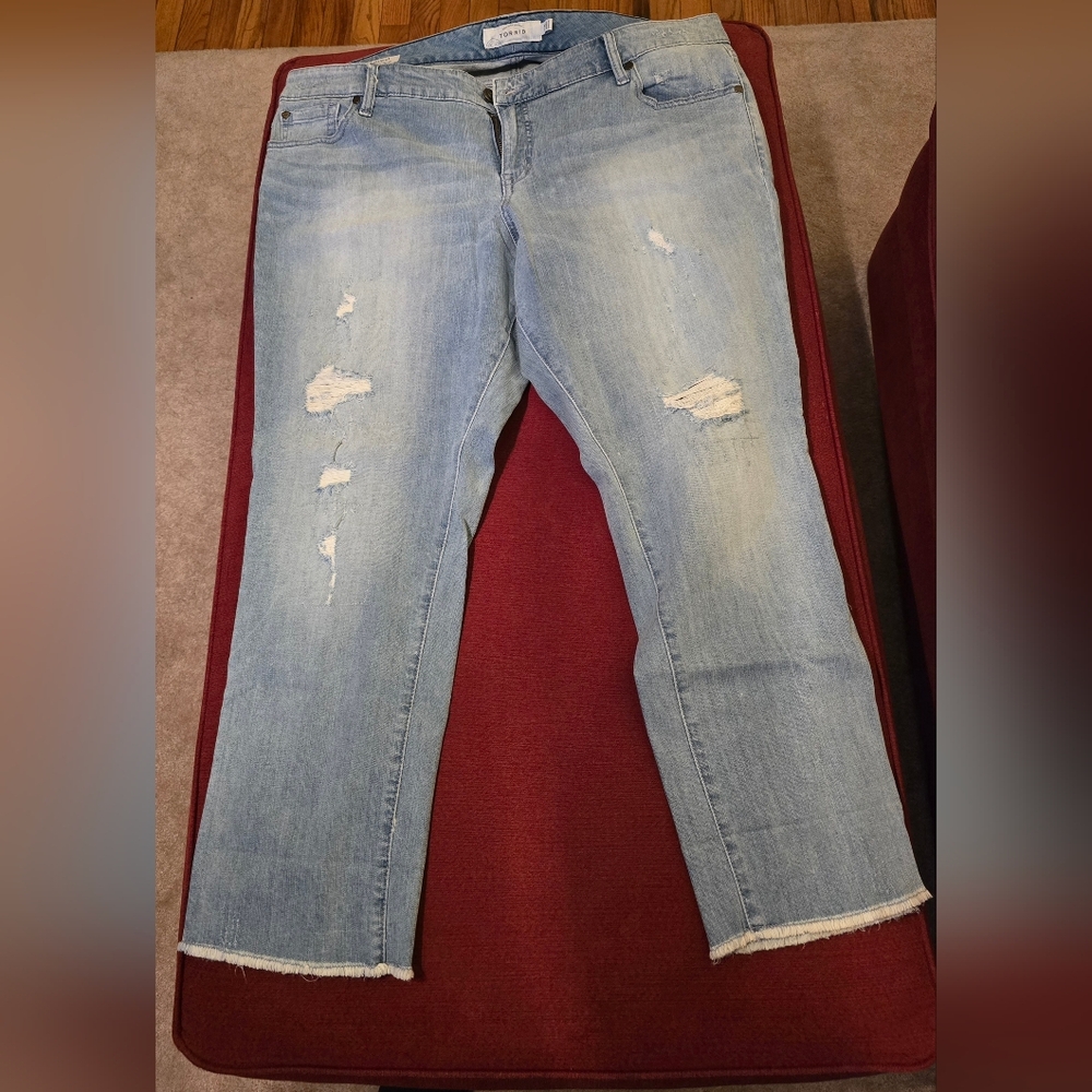 Torrid Light Blue Distressed Boyfriend Jeans